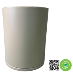 گلدان فلزی مدل استوانه چرخ دار رنگ خاکی قطر دهانه 40 ارتفاع 60