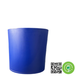 گلدان فلزی مدل استوانه چرخ دار رنگ آبی قطر دهانه 40 ارتفاع 50