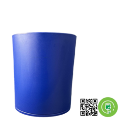 گلدان فلزی مدل استوانه چرخ دار رنگ آبی قطر دهانه 40 ارتفاع 60