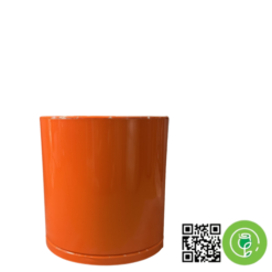 گلدان فلزی مدل استوانه چرخ دار رنگ نارنجی قطر دهانه 40 ارتفاع 50